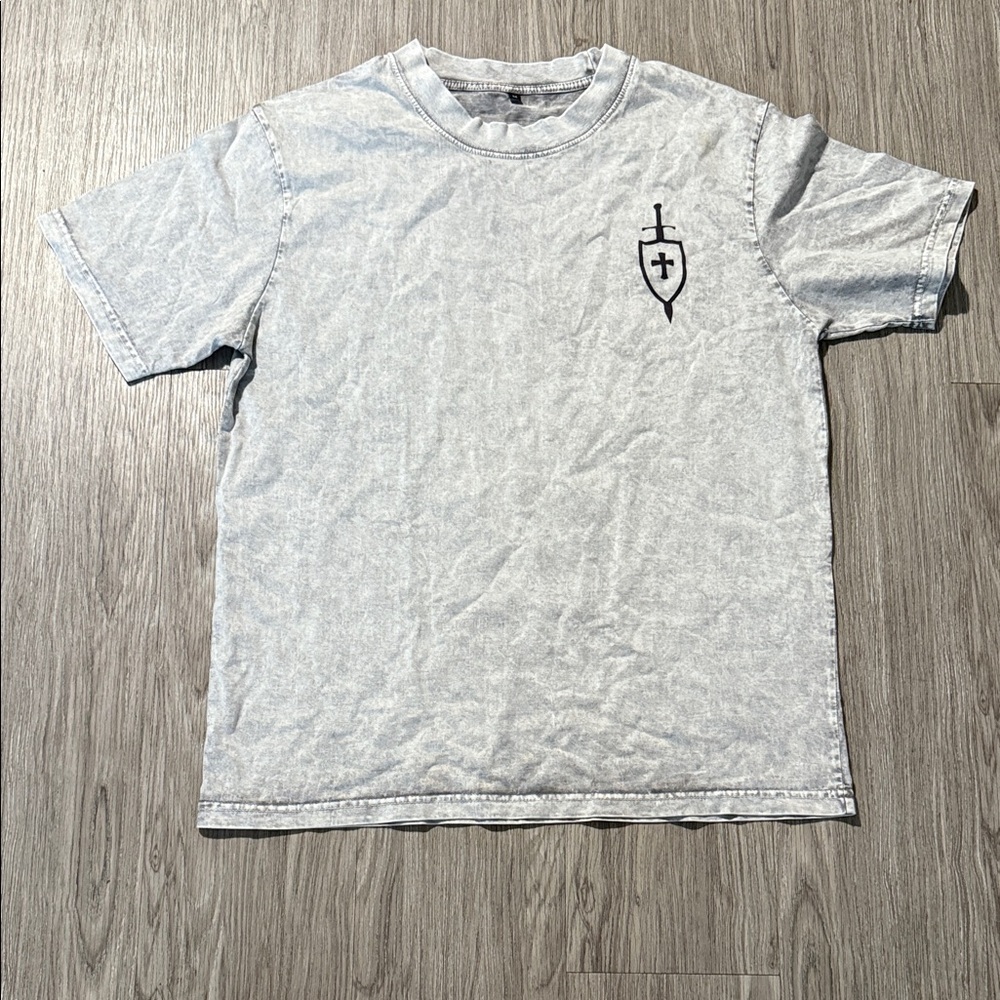 Sanctus Michael Archangelus T-Shirt – Flaming Sword & Shield Archangel Size M